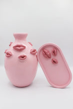 Load image into Gallery viewer, {ONE OFF, READY TO SHIP} LARGE PINK LIPS VASE AND TRAY SET