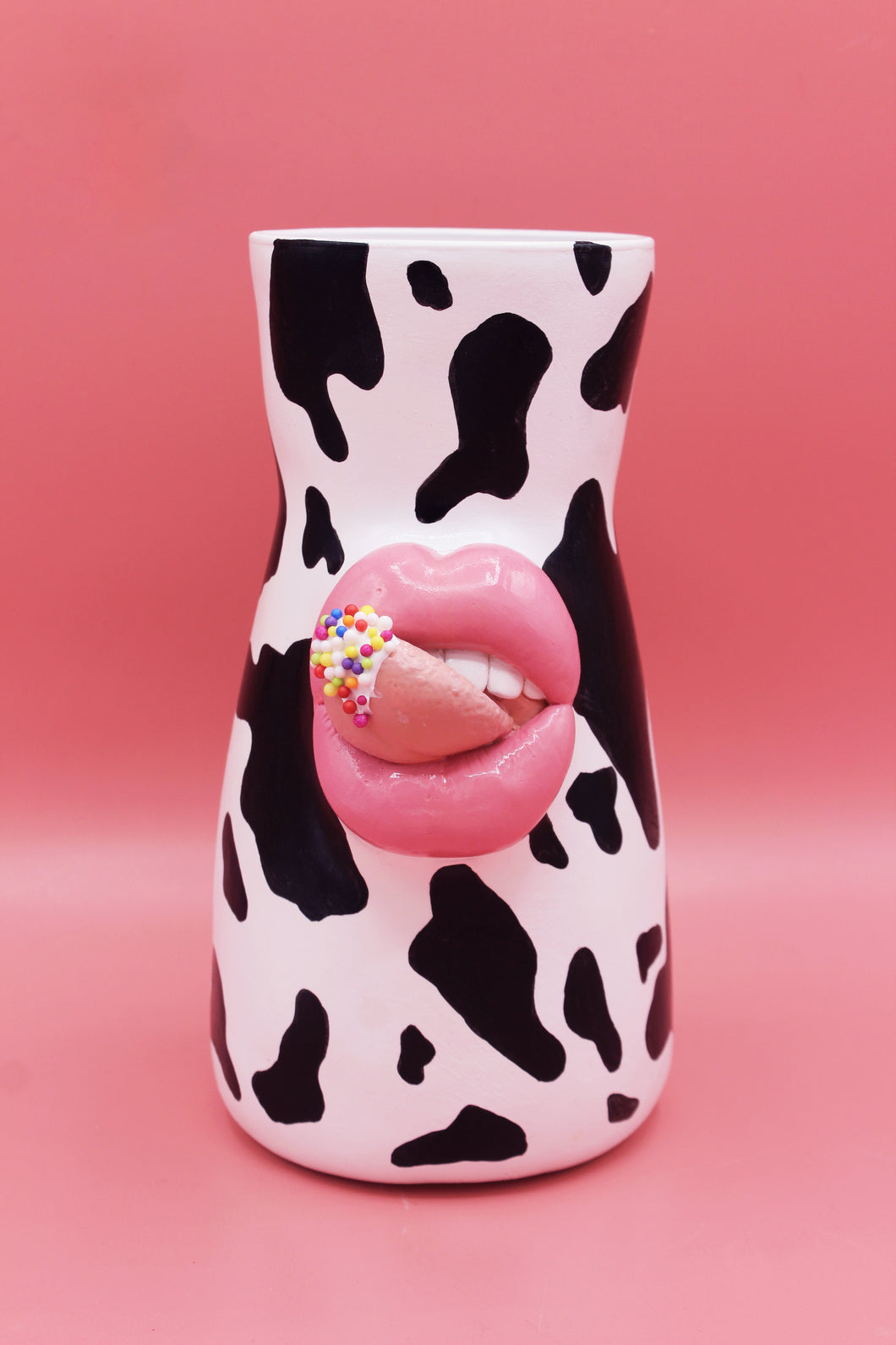 {MADE TO ORDER} MEDIUM COW PRINT SPRINKLES VASE